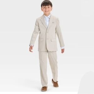 Cat & Jack Boys Khaki Suit Jacket And Pants